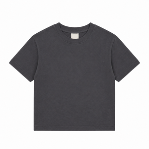 เสื้อยืดลำลองสีพื้นสีพื้นทรงหลวมแฟชั่นในเมือง - Product Image 2