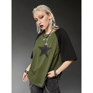 Women's Graphic <b>Y2k</b> <b>Shirts</b> Half Sleeve Drop Shoulder Crewneck Oversized T <b>Shirt</b> Tops - Product Image 2