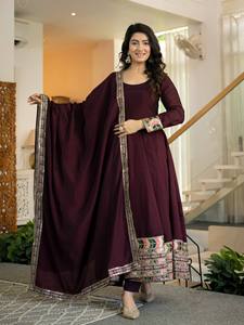 Presenting New Designer Roman 5mm Sequence Anarkali <b>Suit</b> in <b>Fancy</b> Style Stretchable & Wrinkle-Free Party Occasion All Seasons - Product Image 2