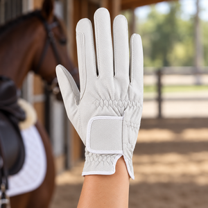 Gants d'équitation haut de gamme confortables et respirants avec grip antidérapant, en matière extensible durable, logo personnalisé - Product Image 2