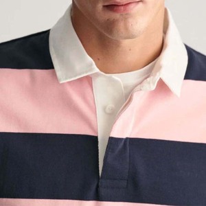 Maillot de rugby à manches longues pour hommes, imprimé, respirant, séchage rapide, 100 % coton, col rabattu, faible MOQ - Product Image 3
