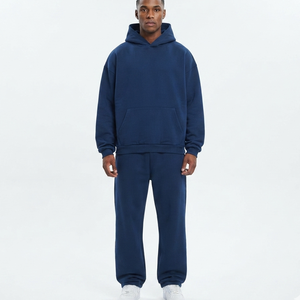 Conjuntos Deportivos Unisex Personalizados OEM, Sudadera con Capucha y Pantalones de Algodón, 2 Piezas, Logotipo Bordado, Chaqueta Cortavientos, Trajes Deportivos Holgados para Hombre - Product Image 4
