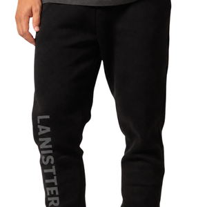 Custom Men Side Letter <b>Fleece</b> <b>Trousers</b> Drawstring Waist Tapered Fit Cuffed Casual Streetwear Pants OEM Clothing Factory Supplier - Product Image 3