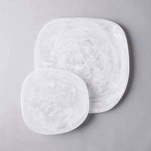 Ensemble d'assiettes plates en résine faites à la main, vaisselle moderne de luxe, colorée, écologique, passe au lave-vaisselle, vaisselle de fête, articles de table - Product Image 5