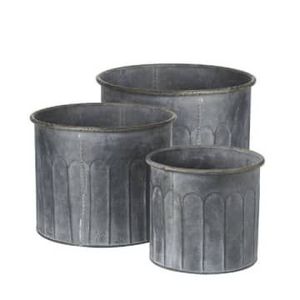 Macetero de Metal Galvanizado de Diseño Increíble para Hogar, Jardín Exterior, Decorativo, Redondo, Hecho a Mano, al por Mayor - Product Image 1