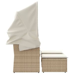Sofá de Jardín de Ratán Sintético Color Beige con Fundas Extraíbles Estándar - Product Image 5
