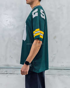 Custom Designed Boxy T-<b>Shirt</b> Oversized Unisex V-Neck Jersey Breathable Retro Mesh <b>Y2K</b> Soccer Streetwear Sublimation Print - Product Image 2