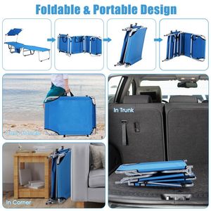 Set di 2 Sedie da Spiaggia Reclinabili Portatili con 5 Posizioni Regolabili - Product Image 5