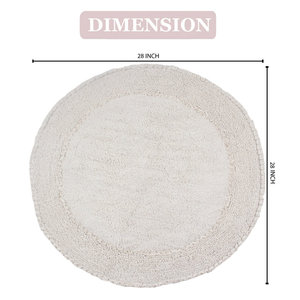 Customised 100% Cotton Tufted Border Bath <b>Mat</b> – Luxury <b>Absorbent</b> Hotel Bathroom Rug, Anti-Slip, Machine Washable Washable Quick - Product Image 4