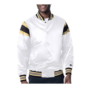 Chaqueta Bomber de Satén para Hombre de Alta Calidad, Chaqueta de Béisbol Personalizada de Otoño, Material de Poliéster Brillante - Product Image 3