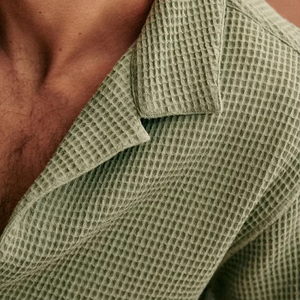 2026 Wholesale Custom logo High Quality <b>Waffle</b> Polo <b>Shirt</b> and Shorts Casual Summer Set for Men - Product Image 5