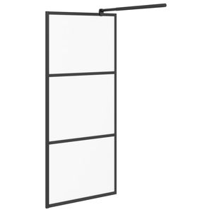 Paroi de douche noire de 31,5''x76,8'' avec écran de douche en verre ESG givré - Product Image 4