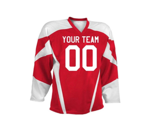 Maillot de hockey sur glace personnalisé pour homme, noir et blanc, sublimé, col en V, évacuation de l'humidité, manches trois quarts, tenue d'équipe, taille adulte - Product Image 4