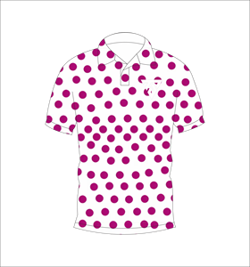 Mens <b>White</b> Pink Polka Dot <b>Polo</b> Shirt Custom Sublimation Short Sleeve Summer Casual Breathable Lightweight Golf Shirt - Product Image 1
