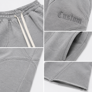 Pantalon en molleton décontracté pour homme, coupe ample, avec empiècements écologiques, en mélange de coton doux, idéal pour le quotidien et le style urbain. - Product Image 4