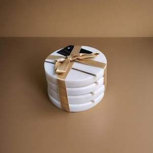 Sous-verres en marbre écologiques de haute qualité, durables, lavables, en pierre naturelle pour la salle à manger, tapis et coussinets - Product Image 4