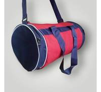 Sac de sport cylindrique bleu avec double sangle et fermeture à glissière