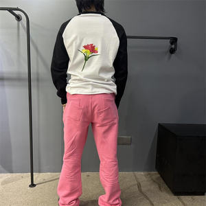 Pantalon de yoga évasé en molleton pour femme avec logo personnalisé, taille basse, coupe bootcut, doux et chaud, pour le printemps, leggings de sport décontractés tie-dye - Product Image 5