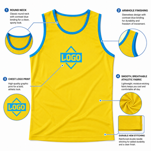 Camiseta Deportiva de Malla de Secado Rápido para Hombre con Logotipo Personalizado, Transpirable, para Gimnasio, Fitness, Entrenamiento, Sin Mangas, Venta al Por Mayor - Product Image 6