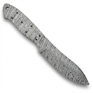 Lame de couteau en acier Damas faite à la main, pleine longueur, pour le dépecage et la chasse, fourniture pour la fabrication de couteaux DIY, vente en gros, directement du fabricant - Product Image 1