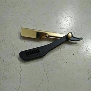 Top Quality Plastic Handle Men's Shaving <b>Straight</b> <b>Razor</b> Single Blade Turkish Shavette <b>Razors</b> Black Gold Bulk Supplier Oem Logo - Product Image 6