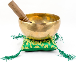 Bol chantant rond en laiton plaqué or poli pour la prière, le bouddhisme, le yoga, la méditation, la relaxation, la décoration intérieure et la pratique spirituelle - Product Image 4