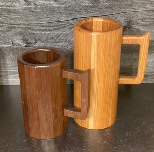 Venta al por mayor de tazas de cerveza de madera únicas talladas a mano para el hogar y restaurantes, hechas de madera con asa de madera, taza de cerveza de madera, jarra de madera. - Product Image 1