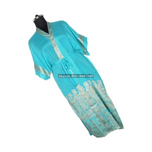 KL004 Collection Été 2026 – Robe de Nuit Longue en Soie Style Kimono Sari Vintage pour Femme, Longueur Complète, Bohème, Séchage Rapide, Fermeture à Cordon - Product Image 4