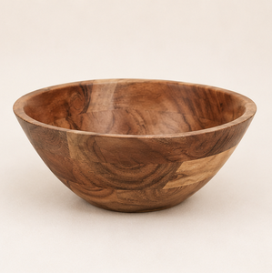 Bol à salade en bois d'acacia artisanal et écologique, pour fruits et légumes, vaisselle de cuisine à prix avantageux - Product Image 3
