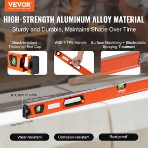 Livella Magnetica in Lega con Bolla a 45/90/180 Gradi, Set di Livelle Meccaniche 78/48/32/24/16/10, Livella 48/32/24/16/10 - Product Image 2