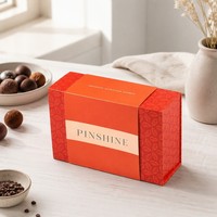 Boîte pliante en carton rigide orange pour cadeaux de Noël, huiles essentielles, parfums, soins de la peau, commande en gros avec logo personnalisé