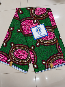 Green <b>Orange</b> Luxury African Wax Print Ankara Fabric Geometric Circle Pattern for <b>Women</b> Dressmaking - Product Image 6