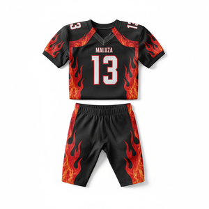 Uniformes de football américain personnalisés imprimés par sublimation, maillots respirants pour compétitions d'équipe, kits de football - Product Image 1
