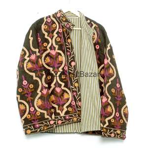 Chaqueta Acolchada Bordada Estilo Indio A2ZCraftBazar para Mujer, Otoño/Invierno/Primavera/Verano, Ecológica, de Secado Rápido y Transpirable - Product Image 6