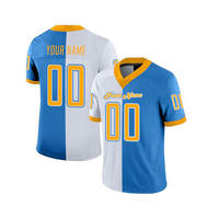 Camiseta de Fútbol Americano Personalizada con Cuello en V, Manga Corta, Absorbente de Humedad, 100% Poliéster, Impresión de Números de Equipo, para Hombre Adulto