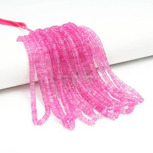 Cuentas facetadas de topacio rosa AAA tipo Heishi de 6 mm a 7 mm, cuentas de piedras preciosas de topacio natural para la fabricación de joyas, hilo de 16 pulgadas al por mayor - Product Image 2