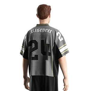 Camiseta de Fútbol Americano para Hombre, Cuello en V, Malla Transpirable, Manga Corta, Número 24, Personalizable, Talla Adulto - Product Image 4