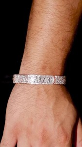 Women's Cuban Chain <b>Bracelet</b> Rose Gold Plated Hip Hop Brilliant Cut Iced VVS Diamond IGI Certified Diamond <b>Bracelets</b> & <b>Bangles</b> - Product Image 5