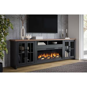 Bridgevine Home Essex 97 pollici Console per TV caminetto con montaggio minimo Whiskey nero finitura per TV fino a 100 pollici - Product Image 2