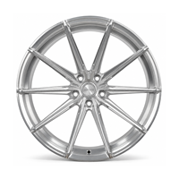 Jante forgée à dix rayons, face usinée, finition argentée, concave peu profonde, 18-22 pouces, 5x112 5x114.3, en alliage 6061-T6 pour BMW Audi Mercedes-Benz