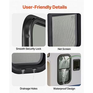 Finestra Scorrevole Verticale Oscurata per Camper 30,5 cm L x 61 cm A con Zanzariera e Anello di Fissaggio per Pareti di Spessore 3,8 cm (1 3/4 pollici) - Accessorio Esterno per Camper - Product Image 5