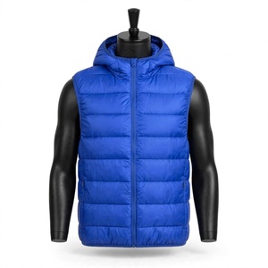 Chaleco Acolchado de Invierno Personalizado para Hombre Sipzo Impex, Chaqueta sin Mangas Azul, Acolchado, con Cierre Completo, Ligero, Cálido, con Capucha - Product Image 1