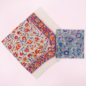 Sustainable <b>Square</b> <b>Scarf</b> Neckerchief Hand Block Bandana For Summer Styling Cotton Eco-Friendly Multi Color Unisex Accessories - Product Image 1