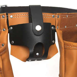 Professional Leather <b>Tool</b> <b>Belt</b> With Multiple Pockets And Metal Clips For Craftsmen - Product Image 6