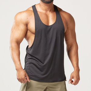 Camiseta sin mangas de algodón pesado con logo personalizado para hombre, estilo ribbed, para gimnasio, fitness, running, deportes, entrenamiento, tejida - Product Image 4