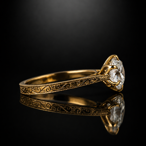 Anillo de Compromiso Solitario con Diamante Clásico de Corte Brillante Redondo de 3.00 Quilates en Oro Amarillo de 14K con Certificado IGI para Mujer - Product Image 2