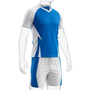 Unisex Blue White Polyester Sublimation Printed Sport Jersey Shorts Set Breathable <b>Athletic</b> Wear Adult Uniform In-Stock - Product Image 2