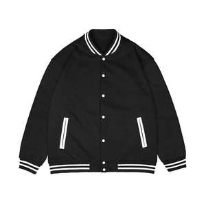 เสื้อแจ็คเก็ตวาร์ซิตี้สีเขียวดำสำหรับผู้ชาย สไตล์คอลเลจ บอมเบอร์แจ็คเก็ต เสื้อคลุมแฟชั่นแนวสตรีท อุ่นสบายสำหรับฤดูหนาว - Product Image 2