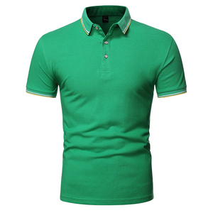 Polo de Golf de Manga Corta y Cuello con Tela PK de Dos Tonos, Nueva Tendencia, para Hombre, OEM, Doble Jersey, Corte Relajado - Product Image 1