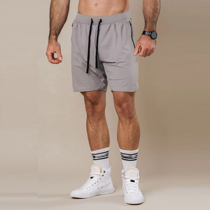 New Arrival Gym Grey Light Weight Fitness Side Pocket Men Sports <b>Shorts</b> With <b>Zipper</b> - Product Image 1